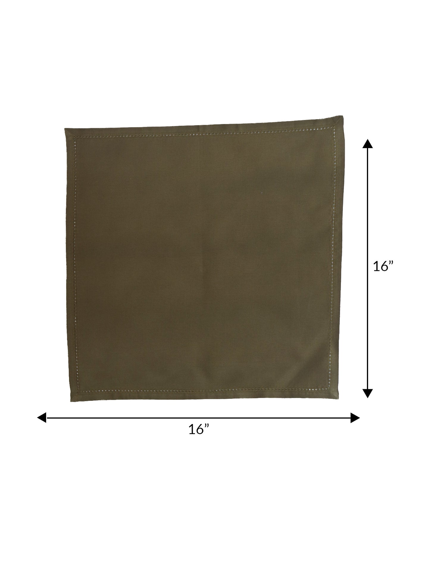 Solid Dinner Table Mats and Table Napkin | Flat Piping | Olive | Set of 6 | Polyester | Cotton | 12 Inch x 18 Inch | 16 Inch x 16 Inch