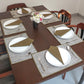Solid Dinner Table Mats and Table Napkin | Flat Piping | Set of 6 | Olive | Polyester | Cotton | 12 Inch x 18 Inch | 16 Inch x 16 Inch