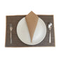 Solid Dinner Table Mats and Table Napkin | Flat Piping | Set of 6 | Brown and Beige | Polyester | Cotton | 12 Inch x 18 Inch | 16 Inch x 16 Inch
