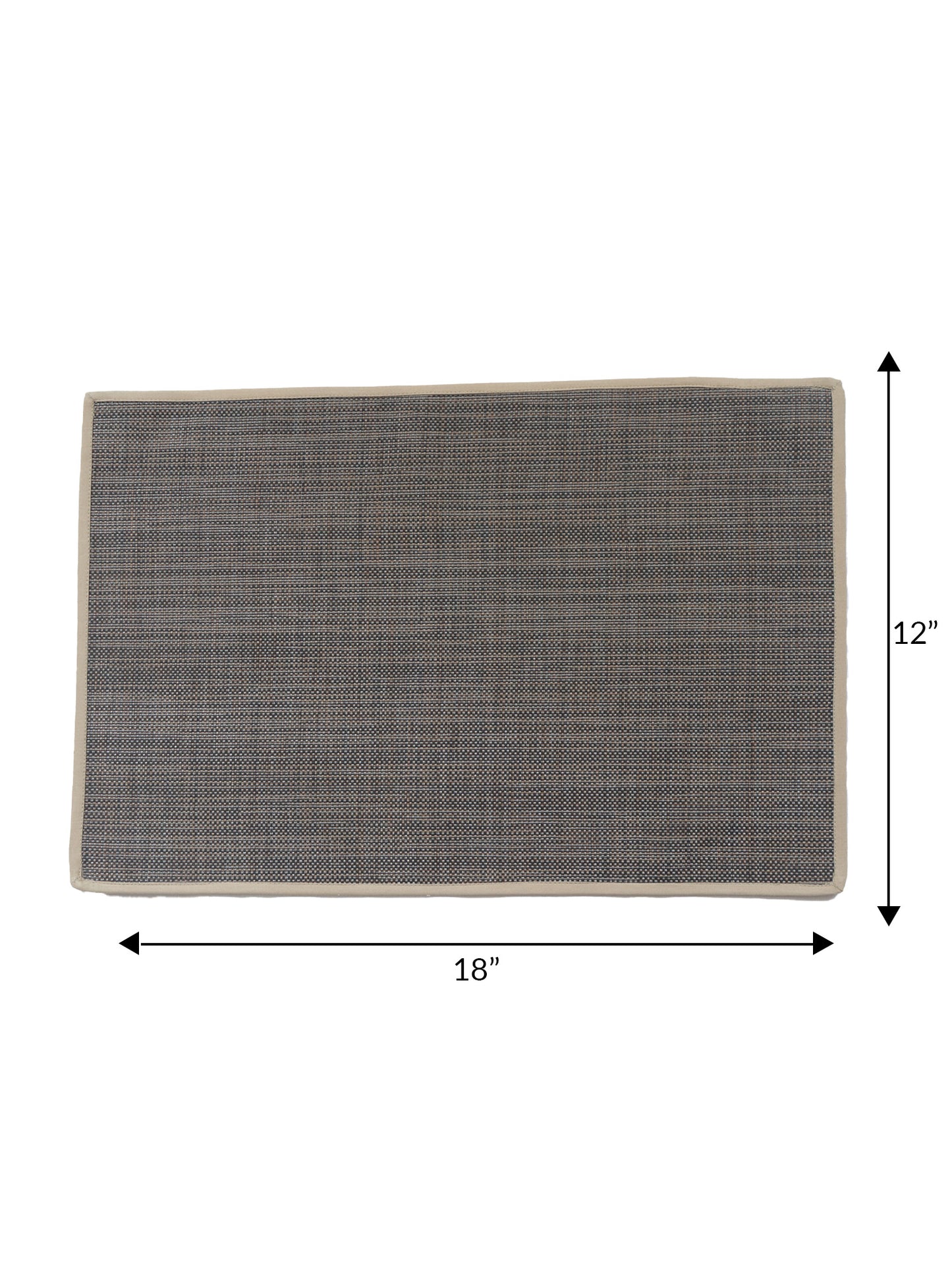 Solid Dinner Table Mats and Table Napkin | Flat Piping | Set of 6 | Brown and Beige | Polyester | Cotton | 12 Inch x 18 Inch | 16 Inch x 16 Inch