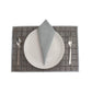 Solid Dinner Table Mats and Table Napkin | Flat Piping | Set of 6 | Grey and Blue | Polyester | Cotton | 12 Inch x 18 Inch | 16 Inch x 16 Inch