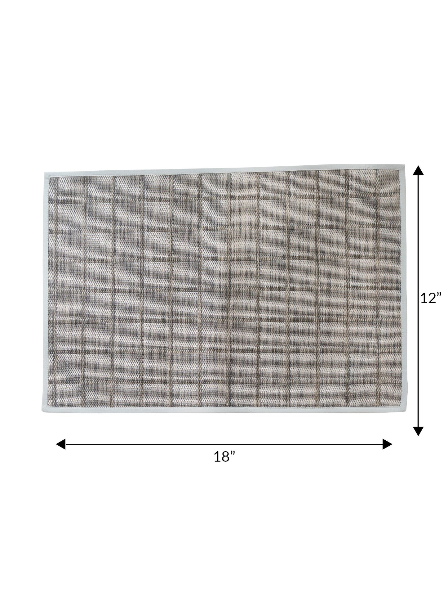 Solid Dinner Table Mats and Table Napkin | Flat Piping | Set of 6 | Grey and Blue | Polyester | Cotton | 12 Inch x 18 Inch | 16 Inch x 16 Inch