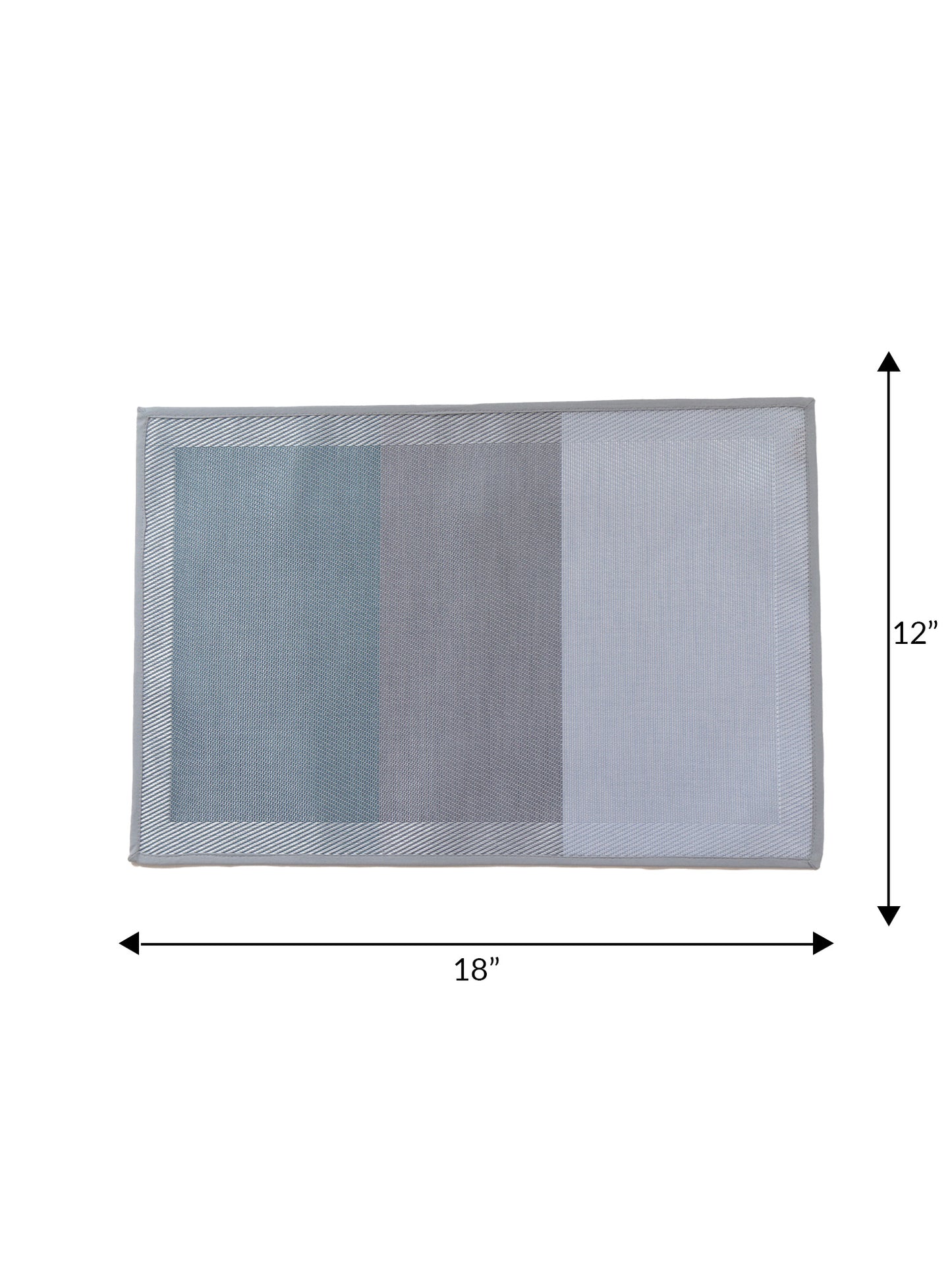 Solid Dinner Table Mats and Table Napkin | Flat Piping | Grey & Blue | Set of 6 | Polyester | Cotton | 12 Inch x 18 Inch | 16 Inch x 16 Inch