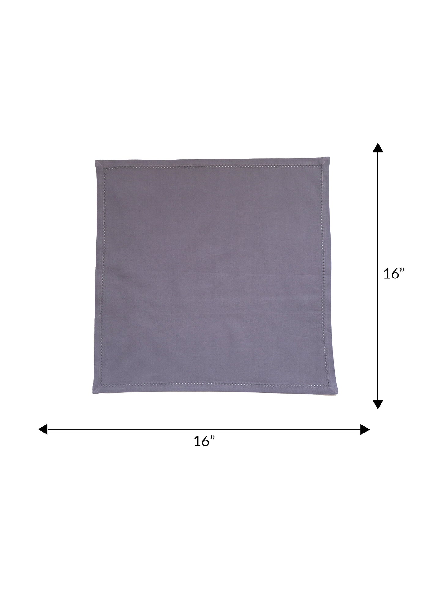 Solid Dinner Table Mats and Table Napkin | Flat Piping | Grey & Lilac | Set of 6 | Polyester | Cotton | 12 Inch x 18 Inch | 16 Inch x 16 Inch