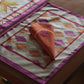 Phulkari Motif Embroidered Orange Table Napkins | Set of 6 | 16 Inch x 16 Inch | Velvet