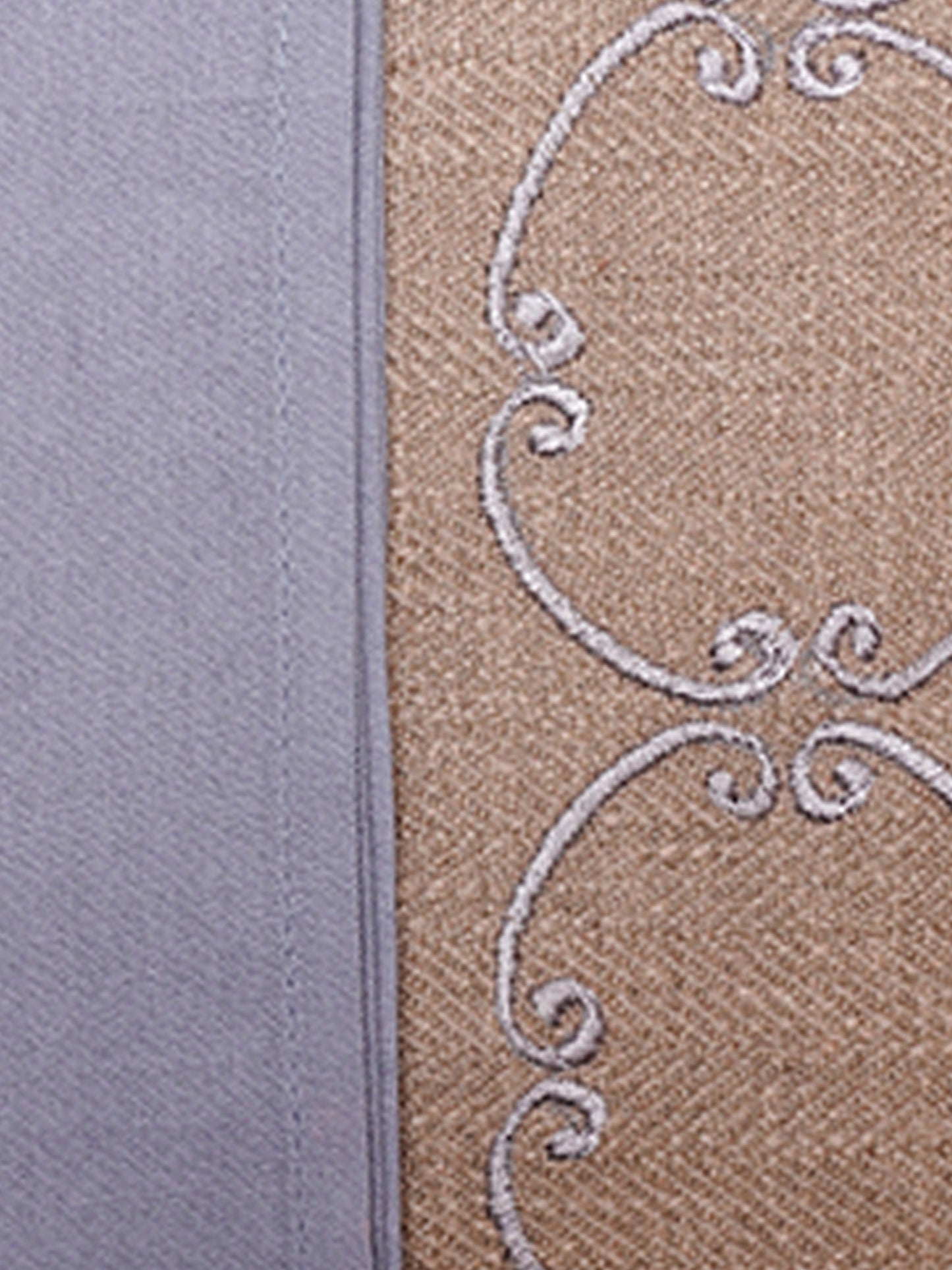 Embroidered Dining Table Mats and Solid Grey Dining Table Napkins | Cotton Blend | Set Of 6 | 13 Inch x 19 Inch | 16 Inch x 16 Inch