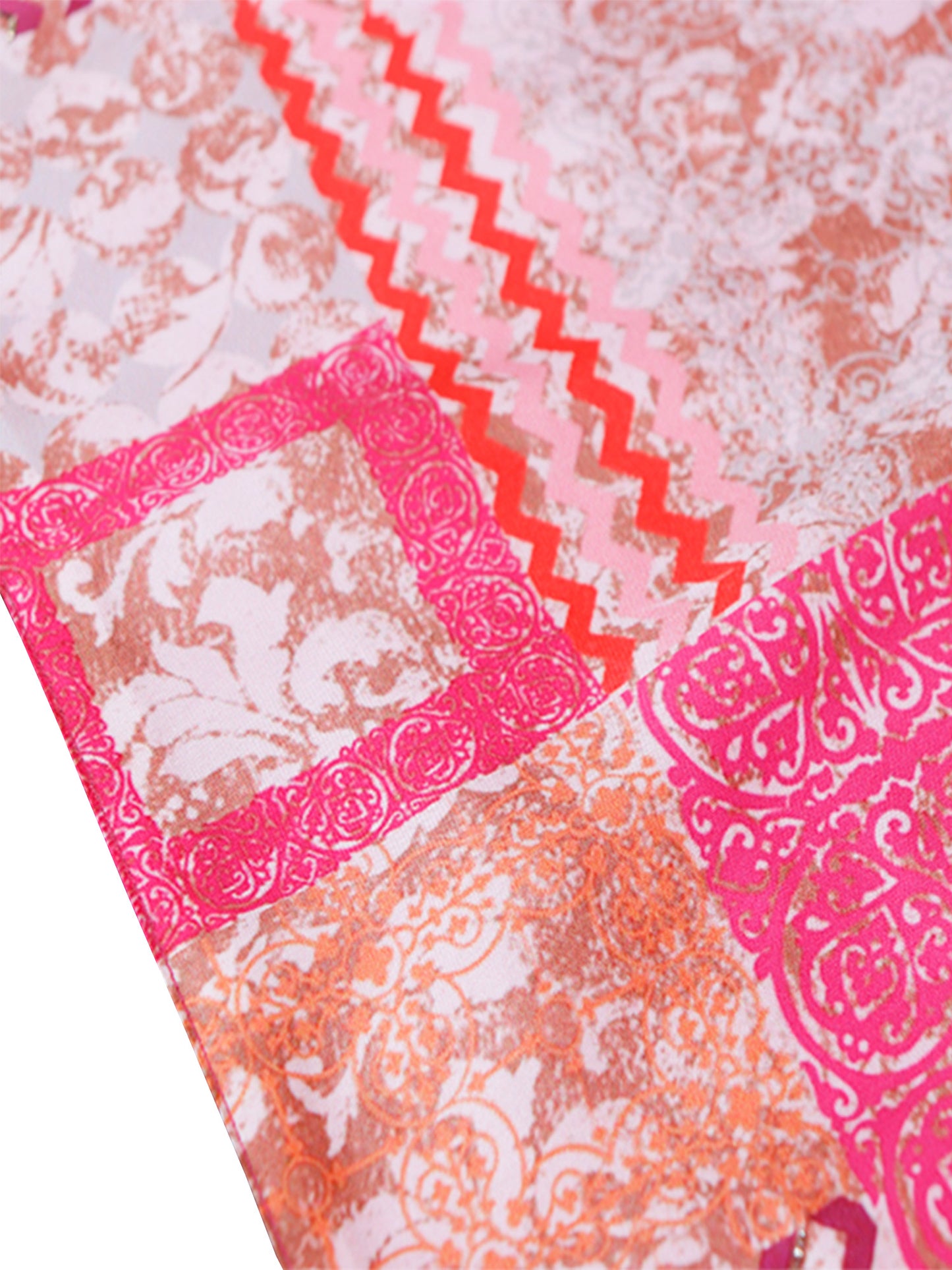 Pink Embroidered Printed Table Runner | 4 and 6 Seater | 12 Inch x 84 Inch | Polyester