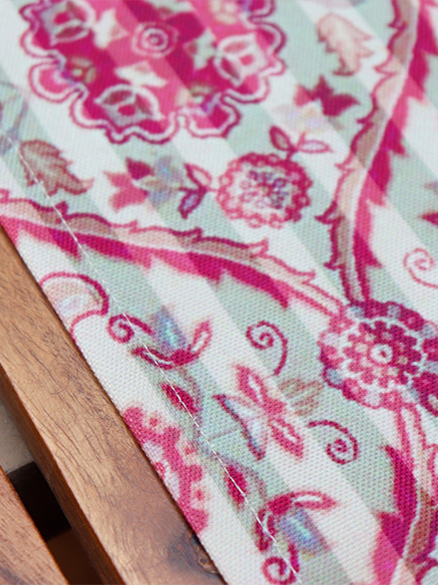 Pink Hand Embroidered | Floral Printed | Polycanvas Table Runner For 4 and 6 Seater Dining Table | 12 Inch x 84 Inch