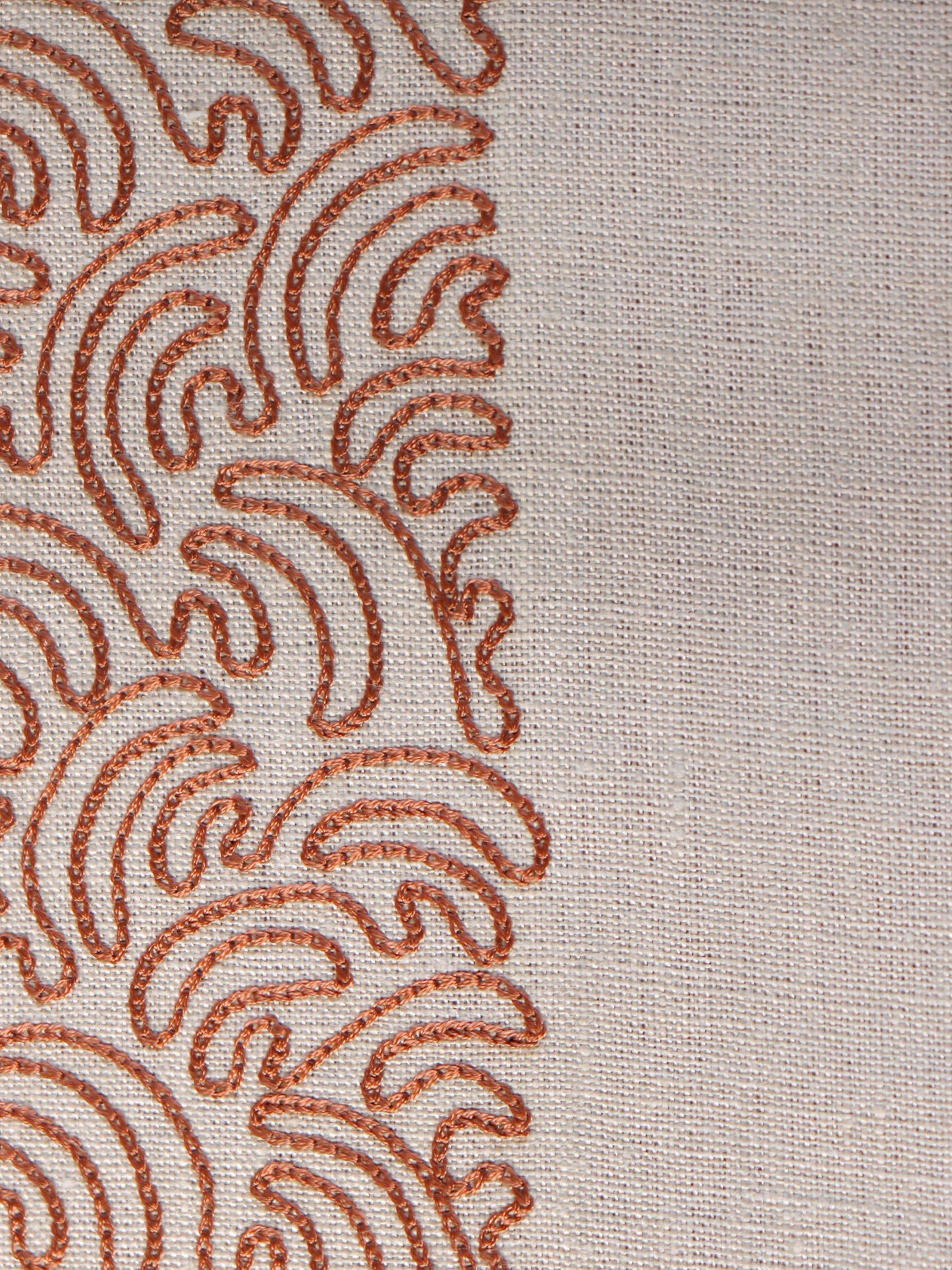 Red Embroidered Cotton Table Runner | 4 and 6 Seater | 12 Inch x 84 Inch | Off White