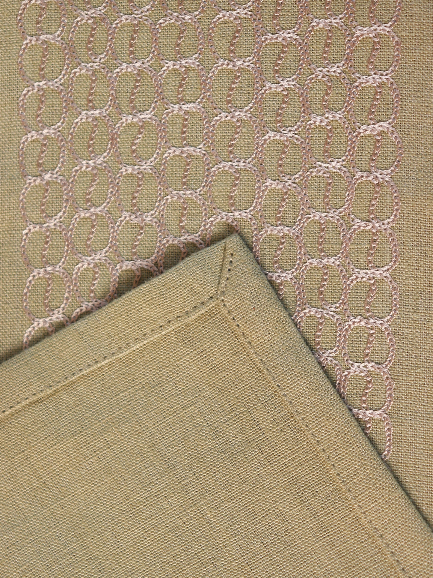 Golden Embroidered Table Runner | Cotton Blend  | 4 and 6 Seater | 12 Inch x 84 Inch | Green