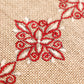 Motif Embroidered Table Runner with Frayed Edges | Valentine's Day Gift for Her | Beige - 12 x 84 Inch