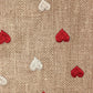 Silver and Red Heart Embroidered Table Runner with Pompoms at Ends | Valentine's Day Gift for Her | Beige - 12 x 84 Inch