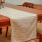 Patti Work | Two Tone Polyester Table Runner | 4 and 6 Seater | 14 Inch x 108 Inch | Beige
