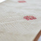 Red Motifs Embroidered Table Runner with Tassels, Brocade, 12x48inch