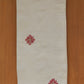 Red Motifs Embroidered Table Runner with Tassels, Brocade, 12x48inch