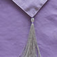 Paisley Embroidered Purple Table Runner With Tassels, Brocade, 12x84inch