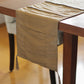 Grey & Brown Brocade Table Runner with Embroidery and Tassels, 12x84inch