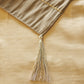 Grey & Brown Brocade Table Runner with Embroidery and Tassels, 12x84inch
