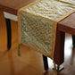Brocade Table Runner with Golden zari and Tassels, Grey| 12x84inch