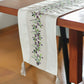Golden Zari Broacade Table Runner with Tassels, Red| 12x84inch