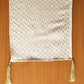 Golden Zari Brocade Table Runner with Tassels, Cream|12x48inch