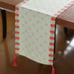 Printed Polycotton Yellow Table Runner with Hand Tassels, 12x84inch