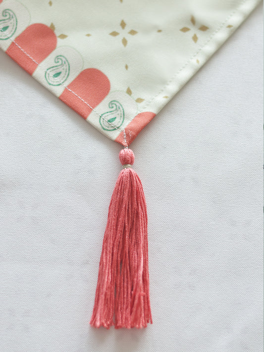 Printed Polycotton Yellow Table Runner With Hand Tassels | 12 Inch x 84 Inch