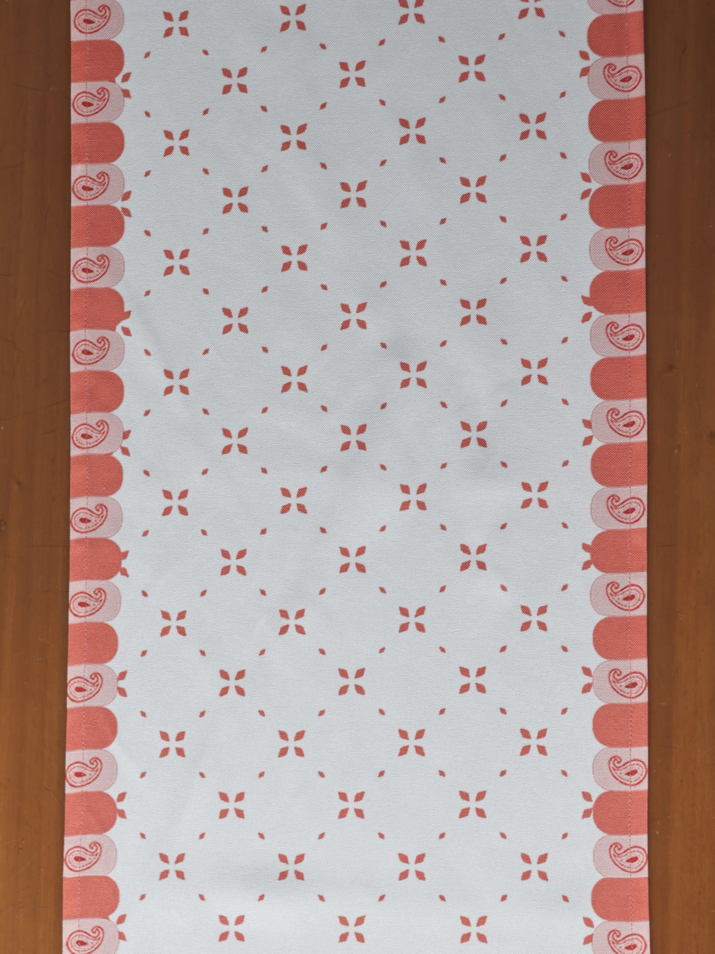 Multicolor Printed Polycotton Table Runner with Hand Tassels, 12x84inch