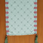 Printed Polycotton Green Table Runner with Hand Tassels, 12x84inch