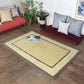 Carpet Hand Tufted 100% Woollen Ornamental Border Gold Brown - 4ft X 6ft