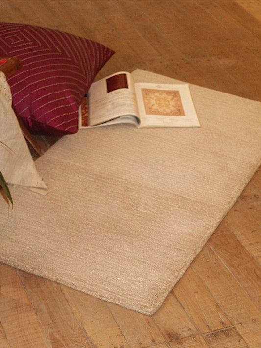 Carpet Hand Tufted 100% Woollen Beige - 2ft X 4ft