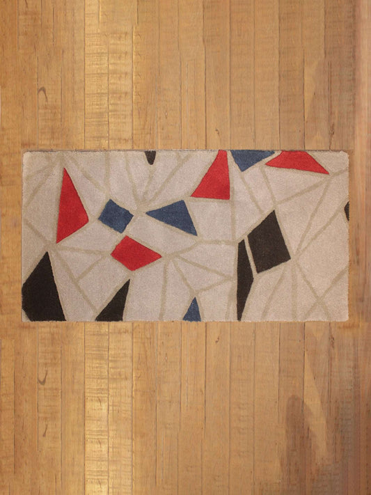 Carpet Hand Tufted 100% Woollen Grey Stripes - 2ft X 4ft