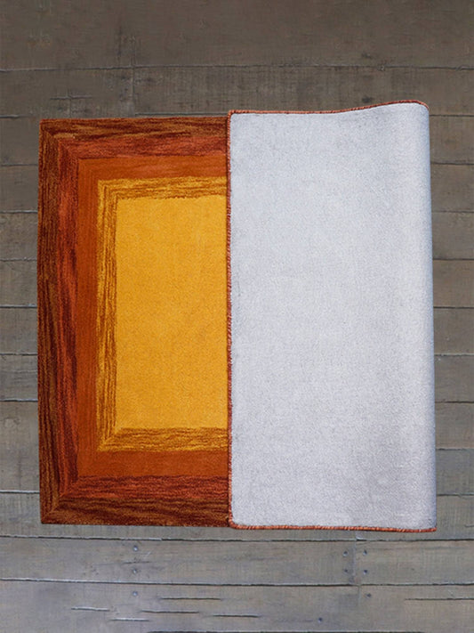 Carpet Hand Tufted 100% Woollen Rust And Brown Ombre - 4ft X 6ft