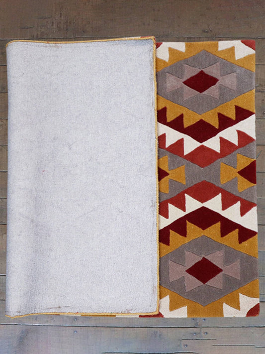 Carpet Hand Tufted 100% Woollen Red Abstract - 4ft X 6ft