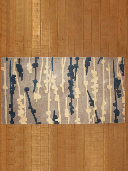 Carpet Hand Tufted 100% Woollen Abstract Grey - 3ft X 5ft