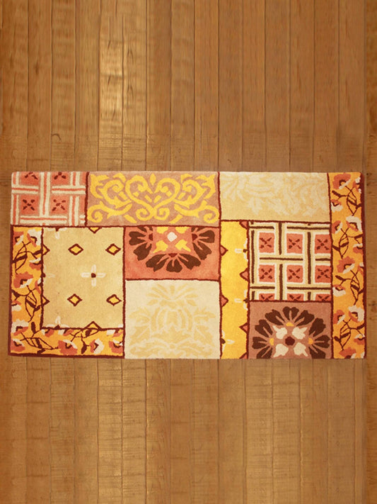 Carpet Hand Tufted 100% Woollen Patchwork Multicolour - 3ft X 5ft