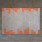 Hand Tufted Abstract Block Pattern | 100 % Wool Premium Carpet | Living Room | Bed Room | Grey & Orange | 4 ft x 6 ft