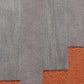 Hand Tufted Abstract Block Pattern | 100 % Wool Premium Carpet | Living Room | Bed Room | Grey & Orange | 4 ft x 6 ft