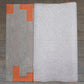 Hand Tufted Abstract Block Pattern | 100 % Wool Premium Carpet | Living Room | Bed Room | Grey & Orange | 4 ft x 6 ft