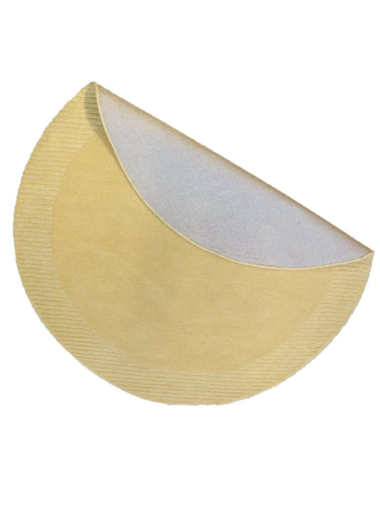 Carpet Hand Tufted 100% Woollen Solid Yellow - 5 X 5 Feet