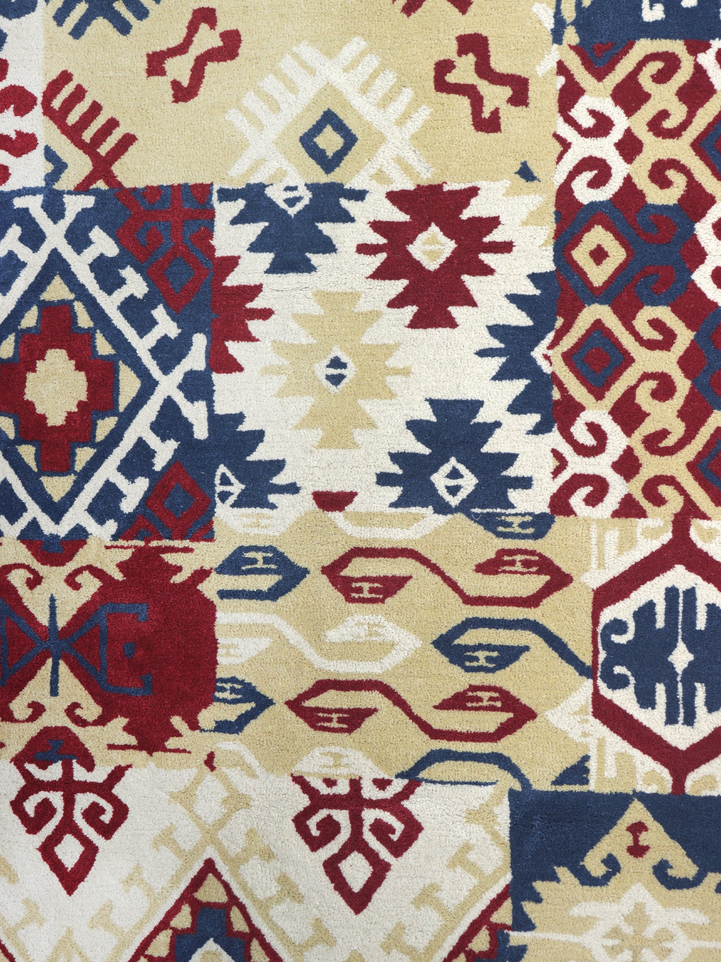 Carpet Hand Tufted 100% Woolen Abstract Kilim Multi - 4 X 6 Feet