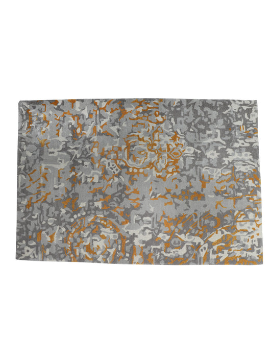 Carpet Hand Tufted 100% Woolen Rustic Shield Multi - 4 X 6 Feet