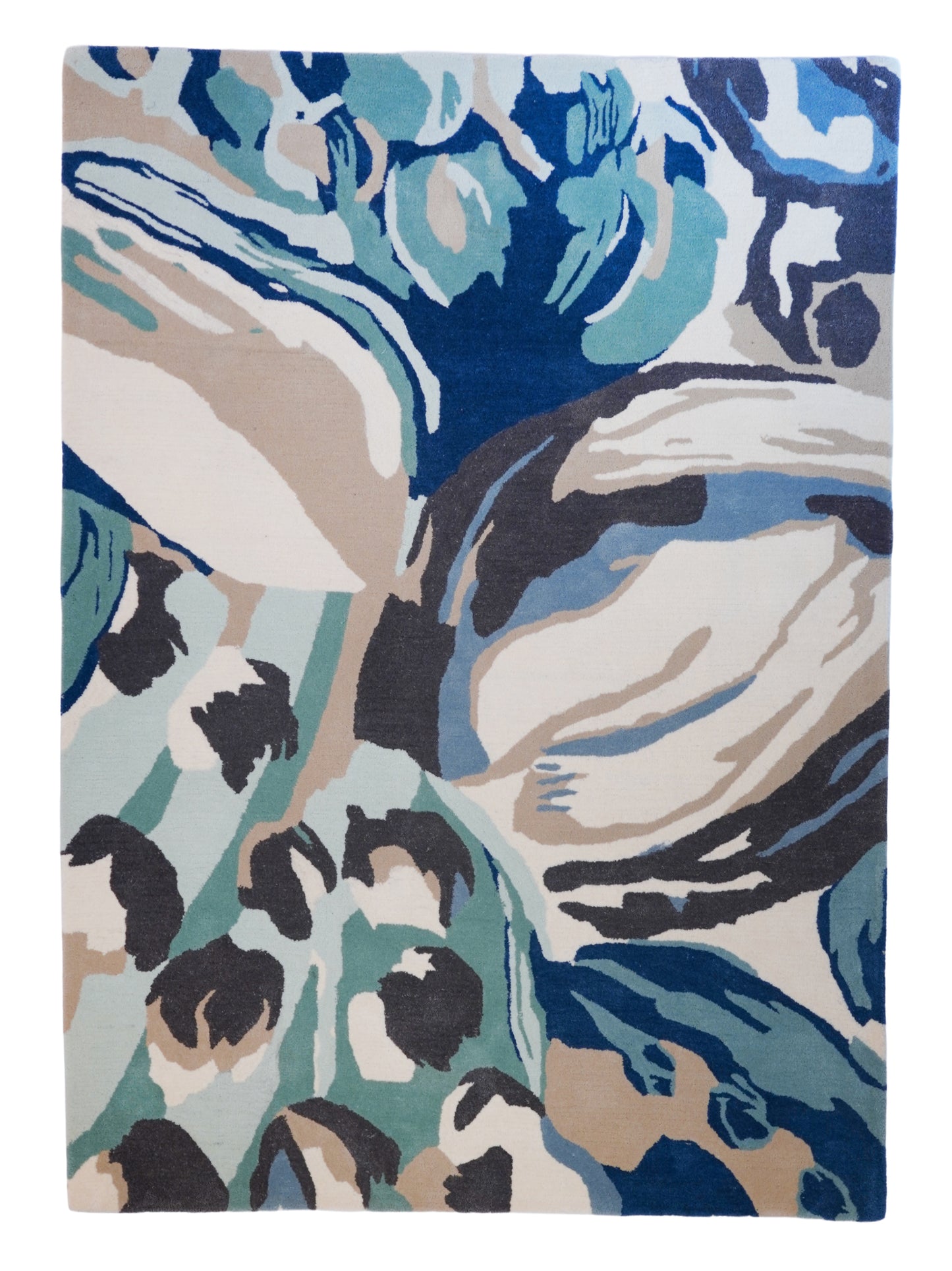 Hand Tufted Abstract Snow Drops Design | 100% Wool Premium Carpet | Living Room | Bedroom | 5 ft x 7 ft