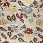 Dhurrie Floral Handwoven Woolen for Floor, Living Room & Bedroom | White - 5x8 feet