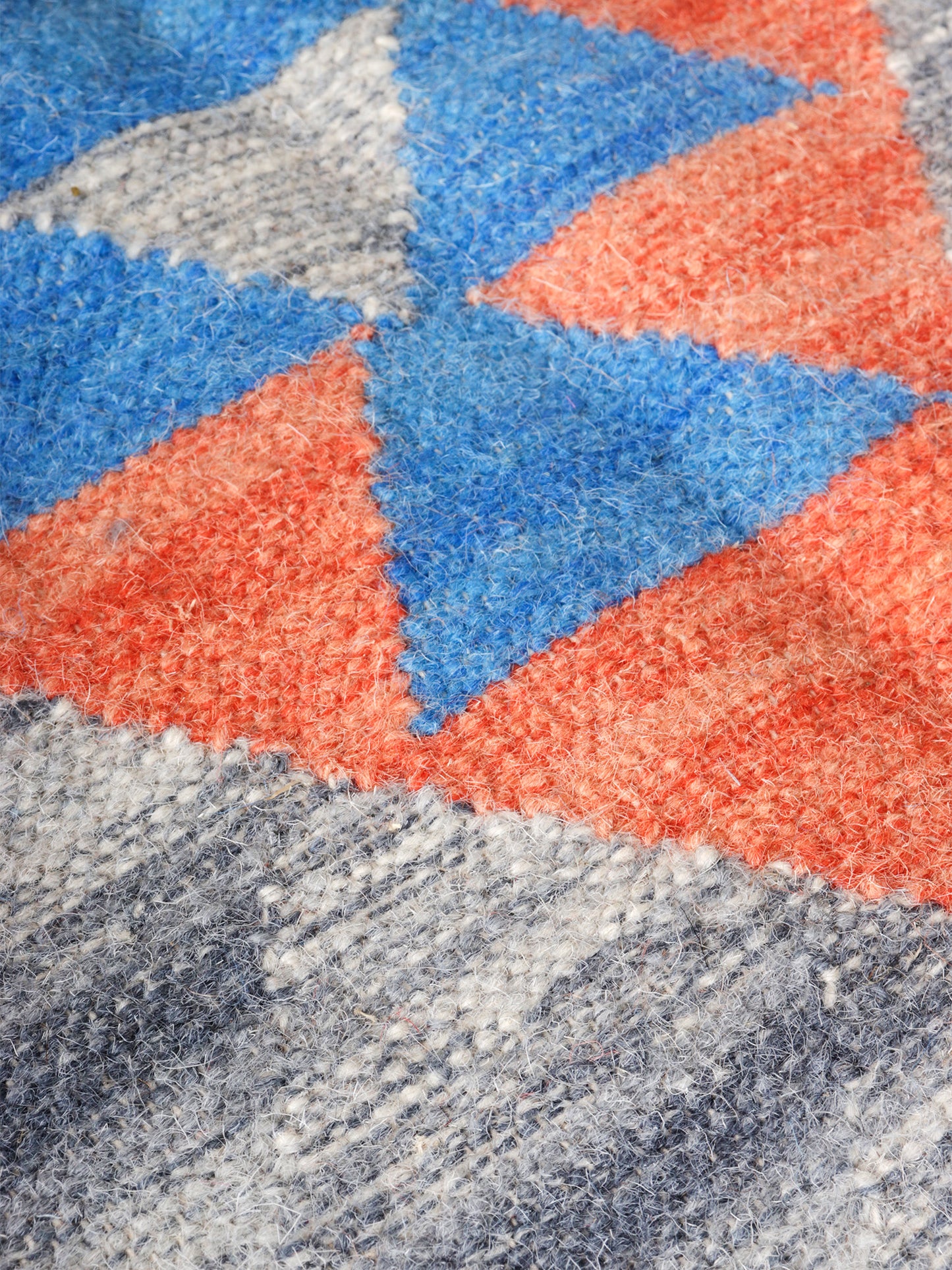 Dhurrie Abstract Kilim Handwoven Woolen for Floor, Living Room & Bedroom | Blue - 5x8 feet