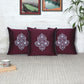 Motif Embroidered with Cushion Cover with Patchwork and Cord Piping - Maroon