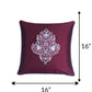 Motif Embroidered with Cushion Cover with Patchwork and Cord Piping - Maroon