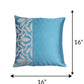 Floral Embroidered Cushion Cover with Quilting lines - Aqua Blue