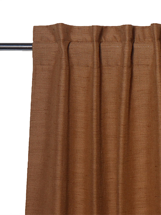 Door Curtain |Solid Brown Blackout Polycotton Curtain | Back Loop | 54 Inch x 84 Inch | 7 ft.