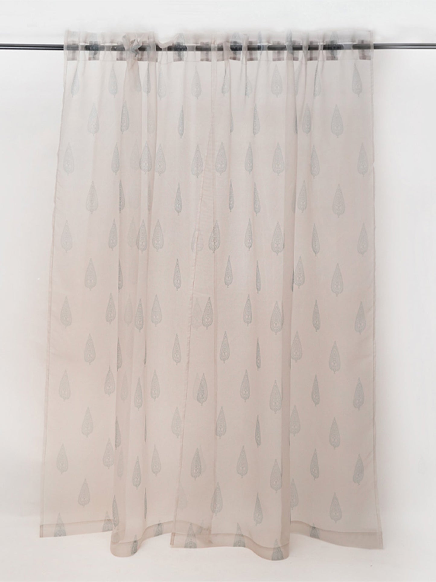 Door Transparent Sheer Curtain Polyester Antique Multi Color - 60 X 220 cms